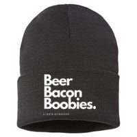 Beer Bacon Boobies Premium Sustainable Knit Beanie