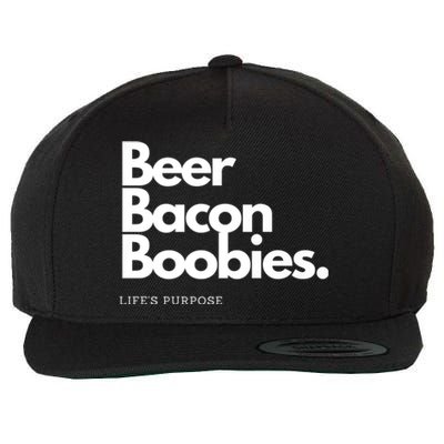 Beer Bacon Boobies Premium Wool Snapback Cap