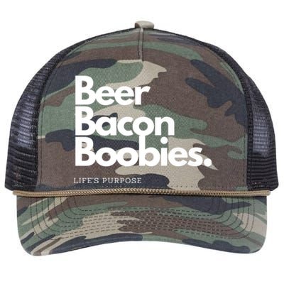 Beer Bacon Boobies Premium Retro Rope Trucker Hat Cap