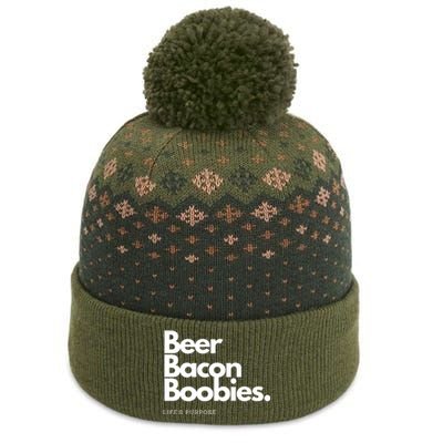 Beer Bacon Boobies Premium The Baniff Cuffed Pom Beanie