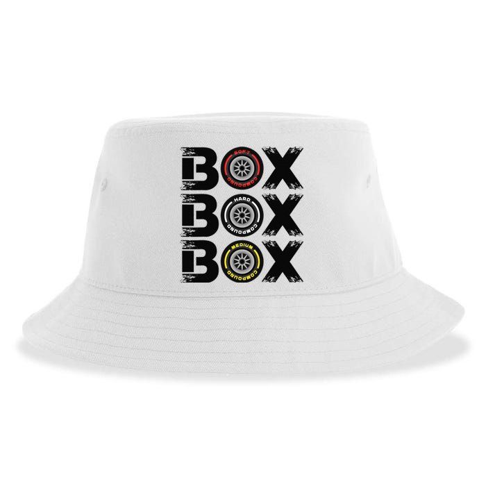 Box Box Box F1 Tyre Compound V2 Design Car Lover Sustainable Bucket Hat