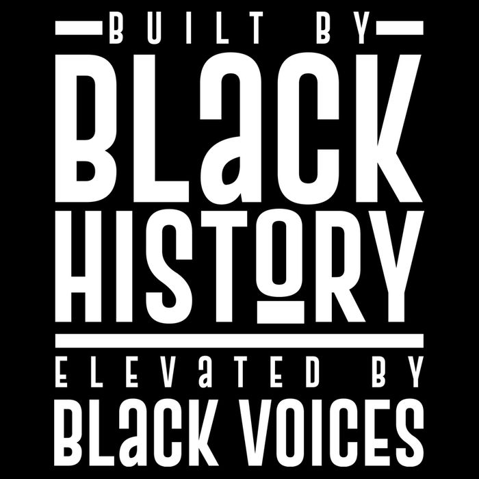 Built By Black History Elevated By Black Voices Drawstring Bag