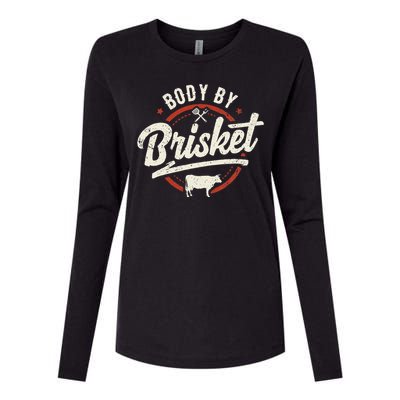 Body By Brisket Backyard Cookout BBQ Grill Womens Cotton Relaxed Long Sleeve T-Shirt