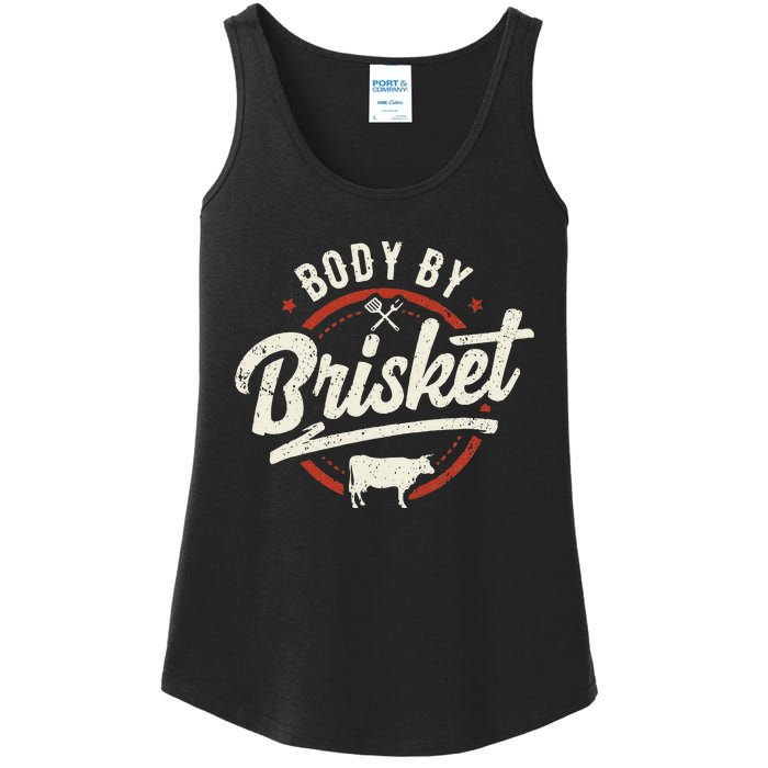 Body By Brisket Backyard Cookout BBQ Grill Ladies Essential Tank