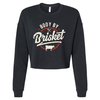 Body By Brisket Backyard Cookout BBQ Grill Cropped Pullover Crew