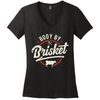 Body By Brisket Backyard Cookout BBQ Grill Women's V-Neck T-Shirt