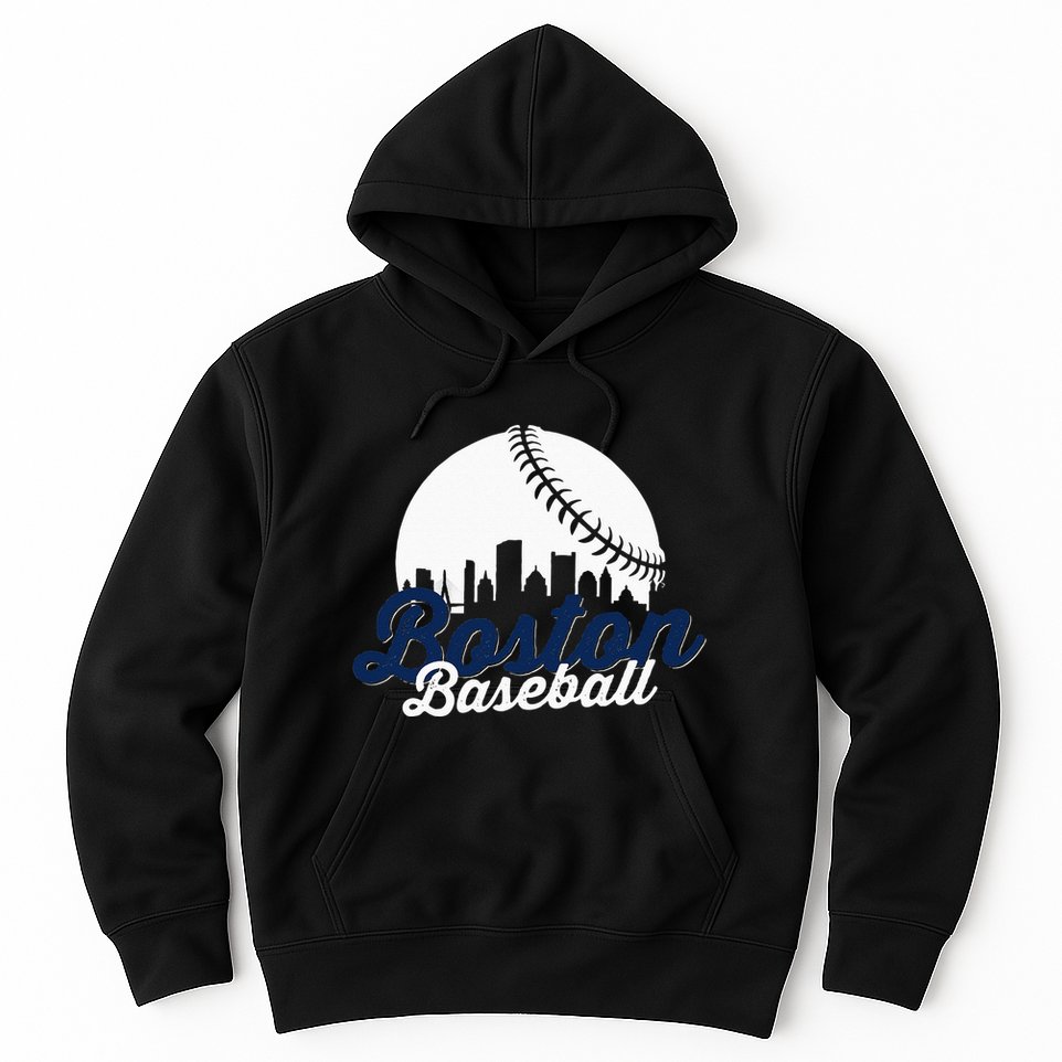 Boston Baseball Ball City Massachusetts Retro Vintage Hoodie