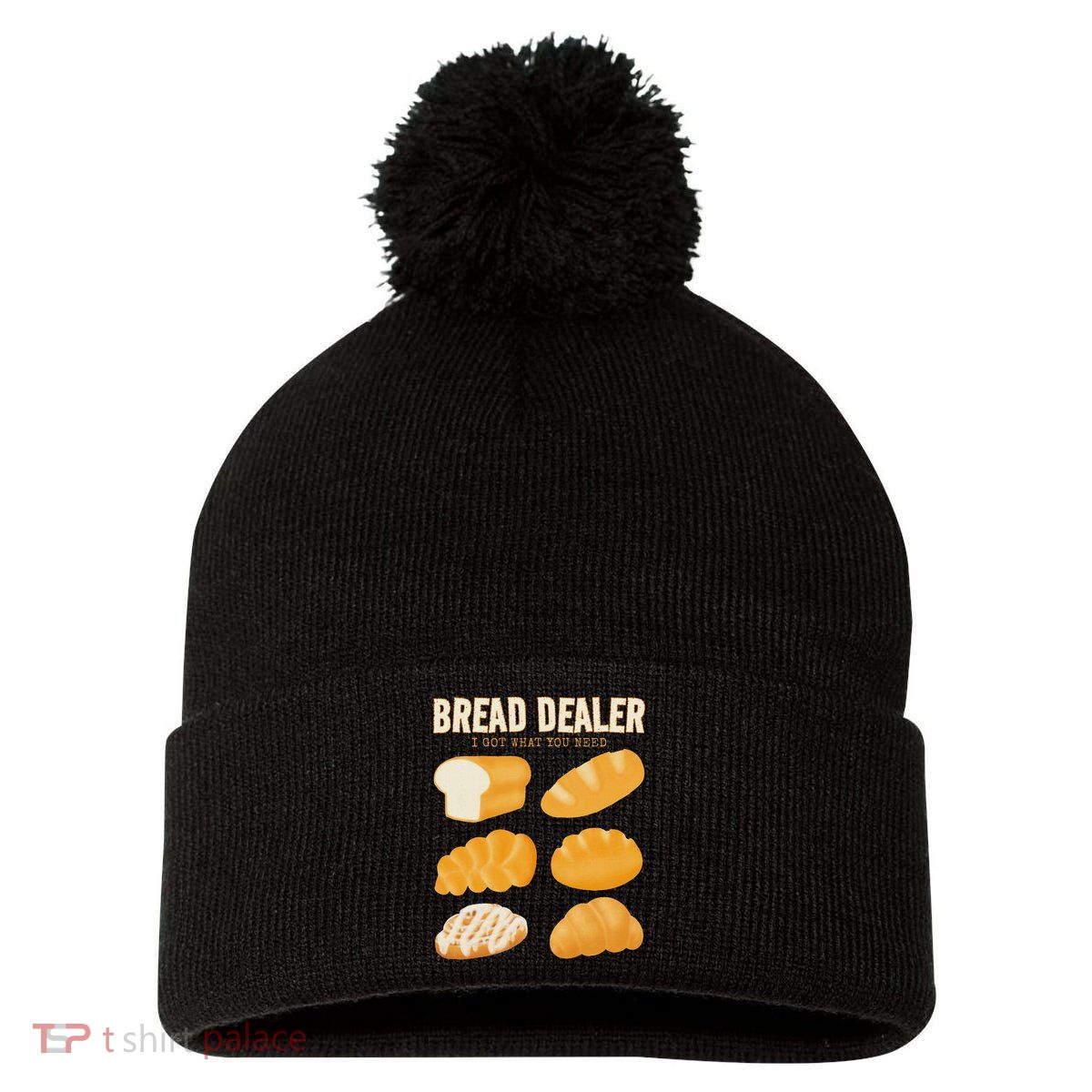 Bread Baker Bread Dealer Making Dough Baking Pom Pom 12in Knit Beanie