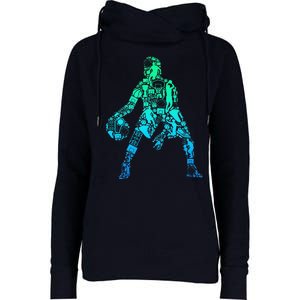 Basketball Boy Womens Funnel Neck Pullover Hood