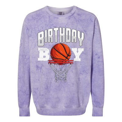 Basketball Birthday Boy Player Basketball Player Birthday Colorblast Crewneck Sweatshirt