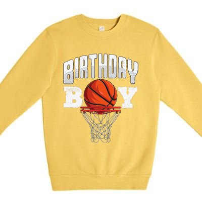 Basketball Birthday Boy Player Basketball Player Birthday Premium Crewneck Sweatshirt