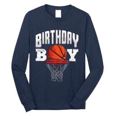 Basketball Birthday Boy Player Basketball Player Birthday Long Sleeve Shirt