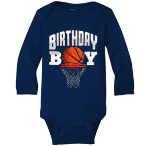 Basketball Birthday Boy Player Basketball Player Birthday Baby Long Sleeve Bodysuit