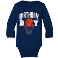 Basketball Birthday Boy Player Basketball Player Birthday Baby Long Sleeve Bodysuit