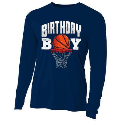 Basketball Birthday Boy Player Basketball Player Birthday Cooling Performance Long Sleeve Crew