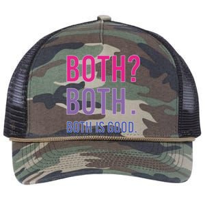 Both? Both Both Is Good Bisexual Pride Gift Retro Rope Trucker Hat Cap