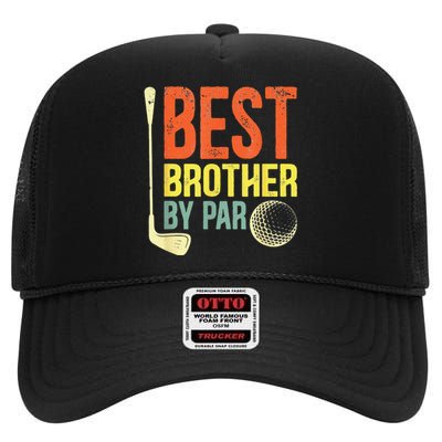 Best Brother By Par Father's Day Golf Gifts Grandpa High Crown Mesh Back Trucker Hat