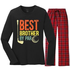 Best Brother By Par Father's Day Golf Gifts Grandpa Women's Long Sleeve Flannel Pajama Set 