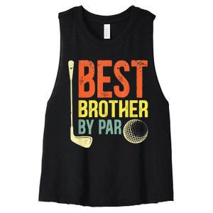 Best Brother By Par Father's Day Golf Gifts Grandpa Women's Racerback Cropped Tank