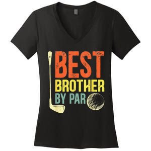 Best Brother By Par Father's Day Golf Gifts Grandpa Women's V-Neck T-Shirt