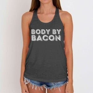 Body By Bacon Funny Bacon Lover & Foodie Women's Knotted Racerback Tank