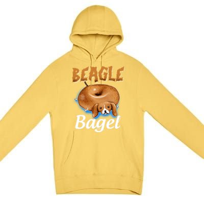 Beagle Bagel Beagle Dog Bagel Bread Cute Animal Lover Gift Premium Pullover Hoodie