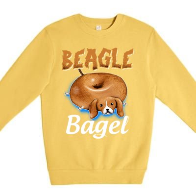 Beagle Bagel Beagle Dog Bagel Bread Cute Animal Lover Gift Premium Crewneck Sweatshirt