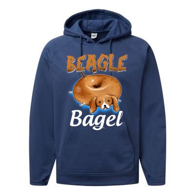 Beagle Bagel Beagle Dog Bagel Bread Cute Animal Lover Gift Performance Fleece Hoodie