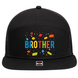 Brother Building Blocks Birthday 7 Panel Mesh Trucker Snapback Hat