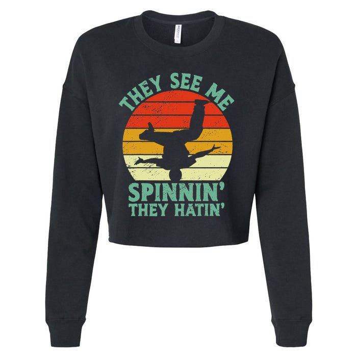 Breakdancing Bboying Bboy Funny Breakdancer Cropped Pullover Crew