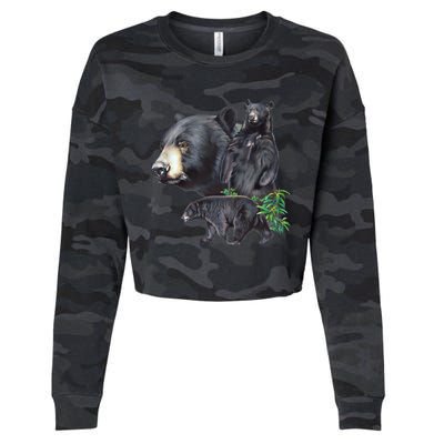 Black Bears Cropped Pullover Crew