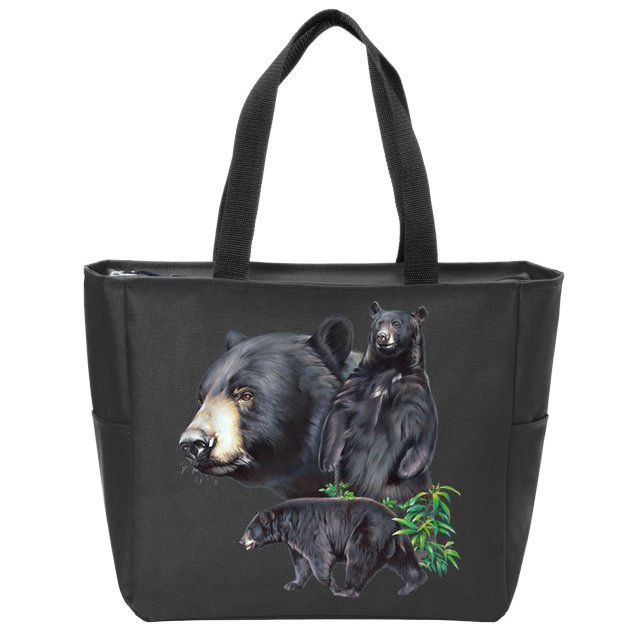 Black Bears Zip Tote Bag