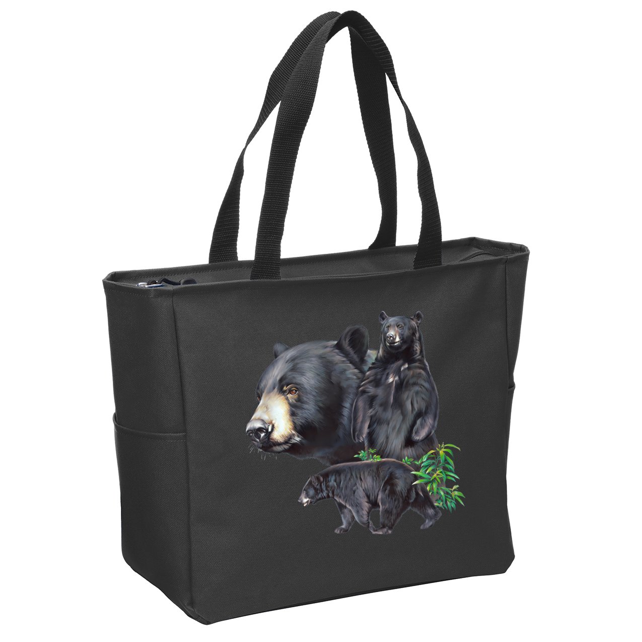 Black Bears Zip Tote Bag