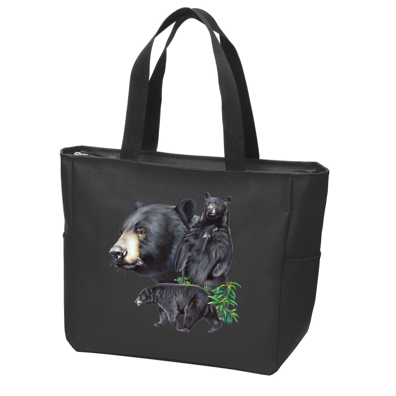 Black Bears Zip Tote Bag
