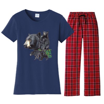 Black Bears Women's Flannel Pajama Set