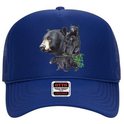 Black Bears High Crown Mesh Back Trucker Hat