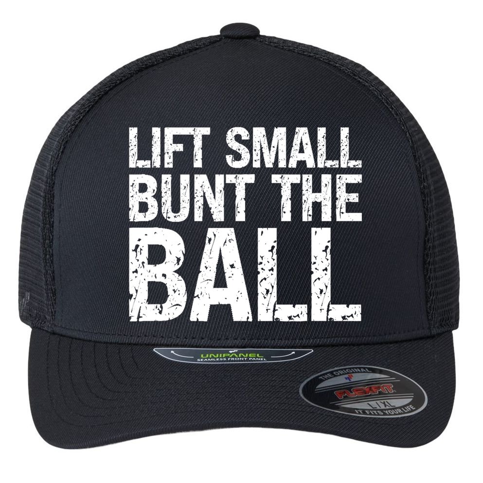 Baseball Batter Batting Strategy Lift Small Bunt The Ball Flexfit Unipanel Trucker Cap