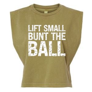 Baseball Batter Batting Strategy Lift Small Bunt The Ball Garment-Dyed Women's Muscle Tee