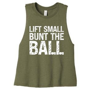 Baseball Batter Batting Strategy Lift Small Bunt The Ball Women's Racerback Cropped Tank