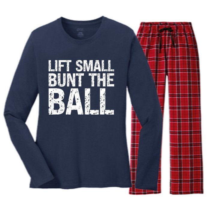 Baseball Batter Batting Strategy Lift Small Bunt The Ball Women's Long Sleeve Flannel Pajama Set 