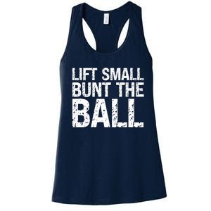 Baseball Batter Batting Strategy Lift Small Bunt The Ball Women's Racerback Tank