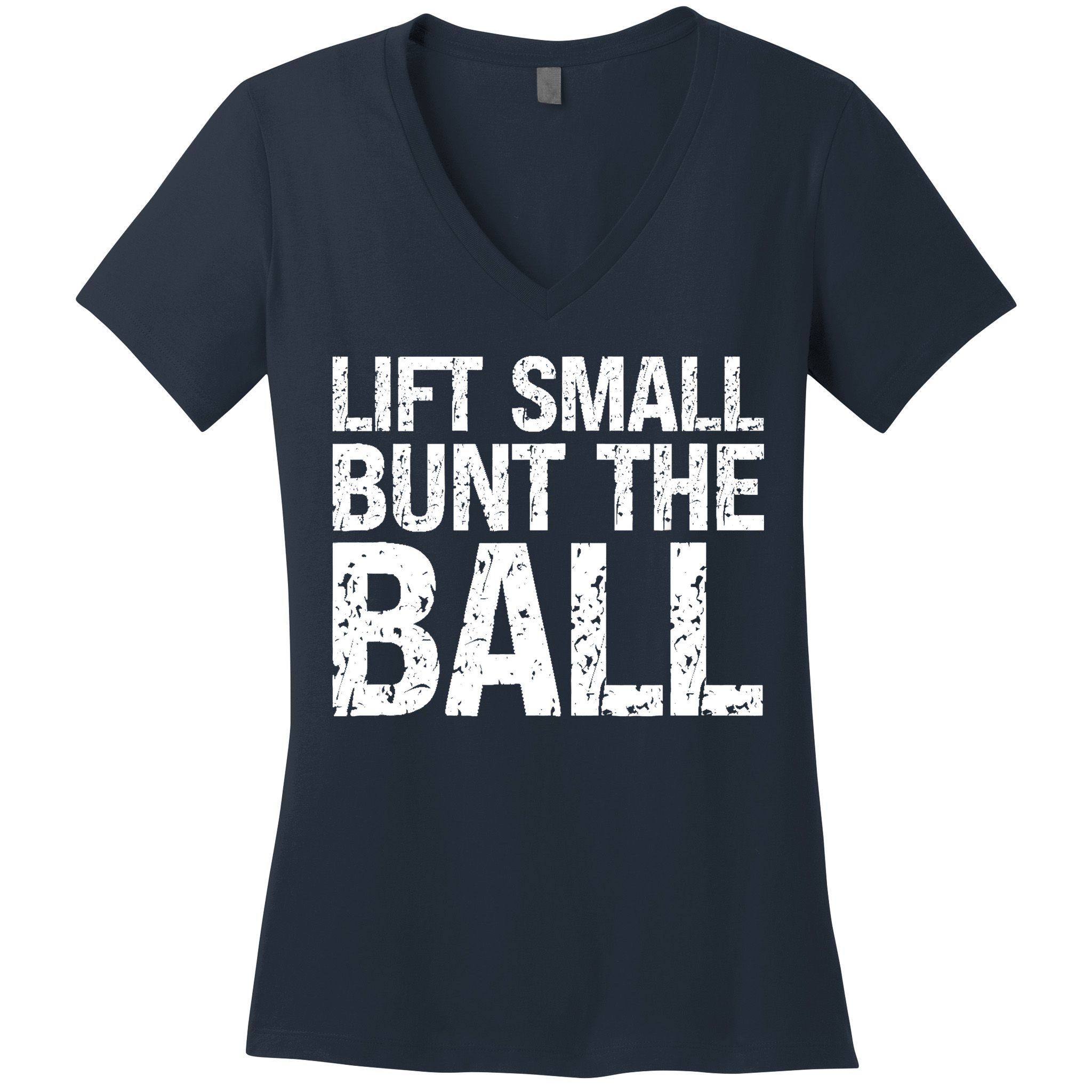 Baseball Batter Batting Strategy Lift Small Bunt The Ball Women's V-Neck T-Shirt