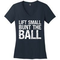 Baseball Batter Batting Strategy Lift Small Bunt The Ball Women's V-Neck T-Shirt