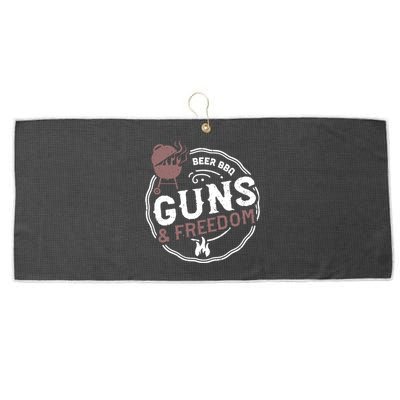 Beer: Beer Bbq Guns And Freedom Bbq Sayings Gift Large Microfiber Waffle Golf Towel