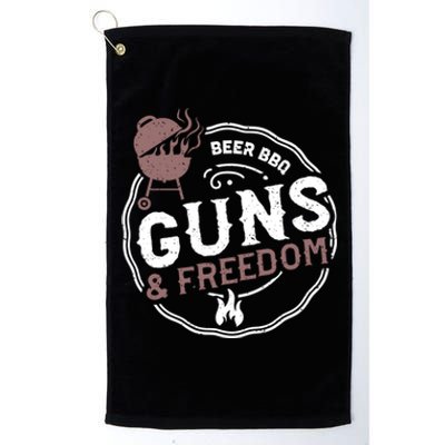 Beer: Beer Bbq Guns And Freedom Bbq Sayings Gift Platinum Collection Golf Towel