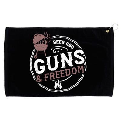 Beer: Beer Bbq Guns And Freedom Bbq Sayings Gift Grommeted Golf Towel