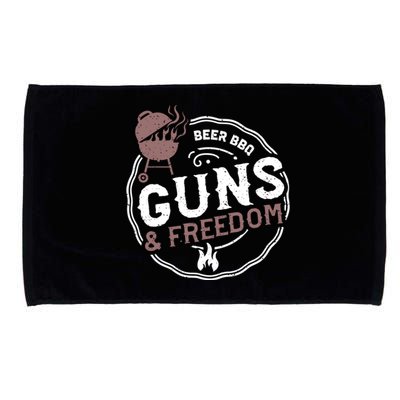 Beer: Beer Bbq Guns And Freedom Bbq Sayings Gift Microfiber Hand Towel