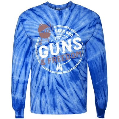 Beer: Beer Bbq Guns And Freedom Bbq Sayings Gift Tie-Dye Long Sleeve Shirt