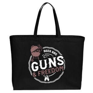 Beer: Beer Bbq Guns And Freedom Bbq Sayings Gift Cotton Canvas Jumbo Tote