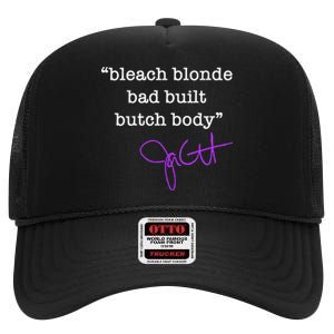 Bleach Blonde Bad Built Butch Body Jasmine Crockett High Crown Mesh Back Trucker Hat